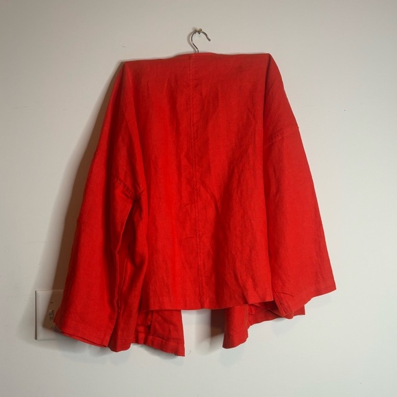 NWT Eileen‎ Fisher linen Geran DBL Breasted red blazer size XL - Picture 8 of 8